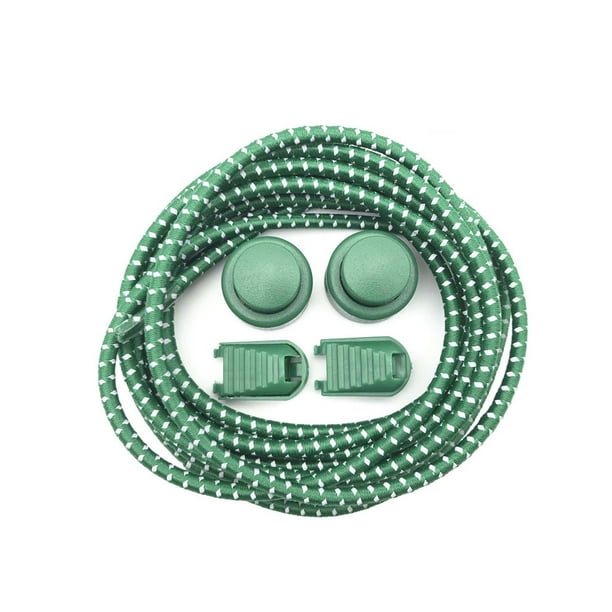 Minnieouse 1 par de zapatillas deportivas con cordones para zapatos de 120cm, cordones para correr con hebillas, cuerdas elásticas, cordón de decoración, Accesorios de disfraces Verde oscuro Minnieouse AP012627-05