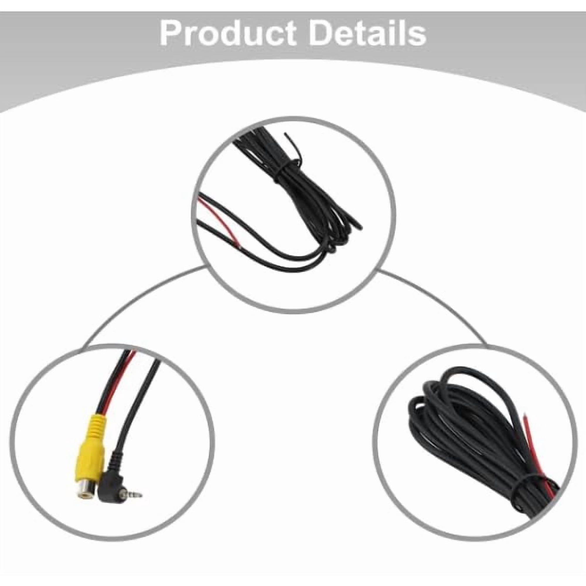 FEFEDFAA-Aux 2.5mm to RCA Female Cable with Trigger, Car Aux AV-in Jack to RCA Adapter for GPS Tablet Dash Cam Car DVR Camcorder Reverse Backup Rear View Camera