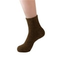 thumbnail image 1 of Winter Solid Color Knitting Plush Warm Socks Home Socks Medium Tube Stockings Solid Socks, 1 of 2