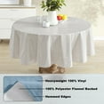 thumbnail image 4 of Newbridge Beige Napa Leaf Solid Color 70 inch Round Umbrella Vinyl Flannel Backed Tablecloth, 4 of 8