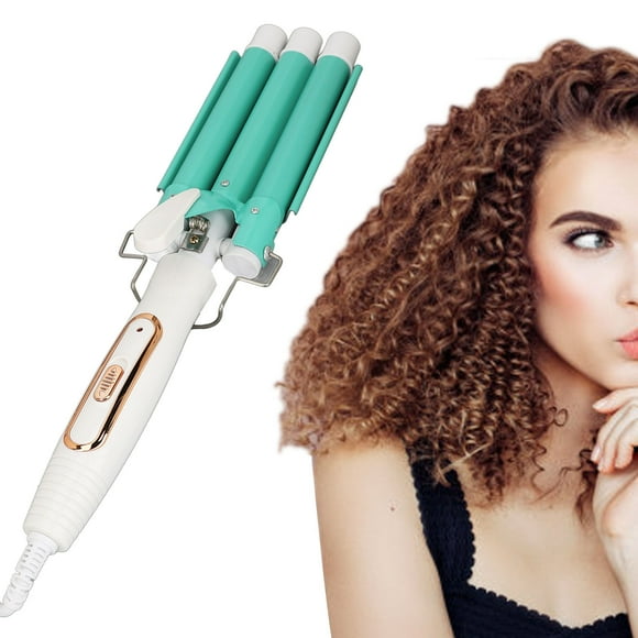 Beach Waver Curling Iron, Hair Waver Curling Iron Adjustable Temperature Hair Iron Versatile Rotating Cord Hair Crimper for Home Three Barrel Irons Wand Hair Crimpers and Wavers