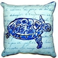thumbnail image 1 of Betsy Drake HJ344 16 x 20 Po Tortue de Mer Alphabet Bleu Grand Oreiller Intérieur et Extérieur, 1 of 4