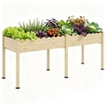 thumbnail image 2 of HUONA Raised Garden Bed with Legs Elevated Wood Planter Box for Vegetables Flowers Herbs Garden Planter for Backyard Patio Balcony 72x23.42x30inch (Natural, L), 2 of 21