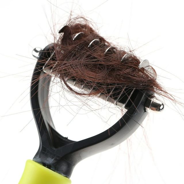 Deshedding Dog Brush, Dog Brush for Shedding Dog Rake Cat Brush Double Sided Undercoat Rake Comb for Detangling, Deshedding Pet Grooming Brush for Small, Medium Dogs and Cats