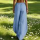 thumbnail image 5 of TaTaai Womens Solid Loose Cotton Linen Curved Lantern Pants High Waist Elastic Waistband Wide Leg Trousers With Side Pockets Lightweight Breathable Casual Pants For Spring Summer Gift, 5 of 9
