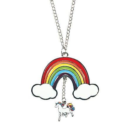 Fun Express - Unicorn Rainbow Necklace for Party - Jewelry - Necklaces - Necklaces - Novelty - Party - 12