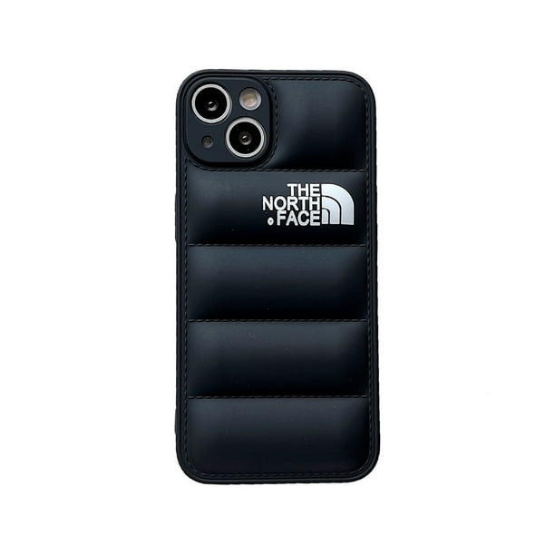 Lujo el Norte cara suave silicona abajo chaqueta teléfono caso para iPhone 14 13 12 11 Pro Max cubierta protectora a prueba de golpes QWFT