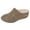 Khaki, variant on Women's House Slipper Mules Warm Fur Lined Wedge Heel Winter Indoor Outdoor Clogs