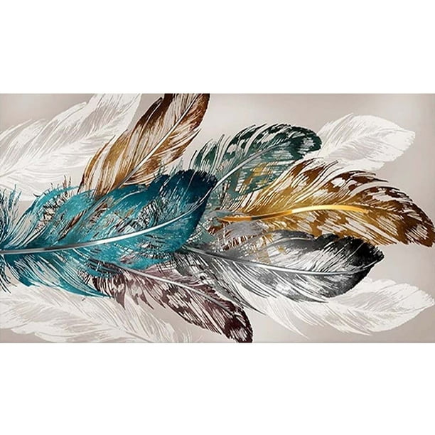 Resina Serie Abstracta Plumas Diamante 80x40CM Y376