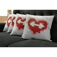 thumbnail image 2 of Ambesonne Fitness Throw Pillow Cover 4 Pack, Red Heart Dumbbell Art, 18", Red and White, 2 of 6
