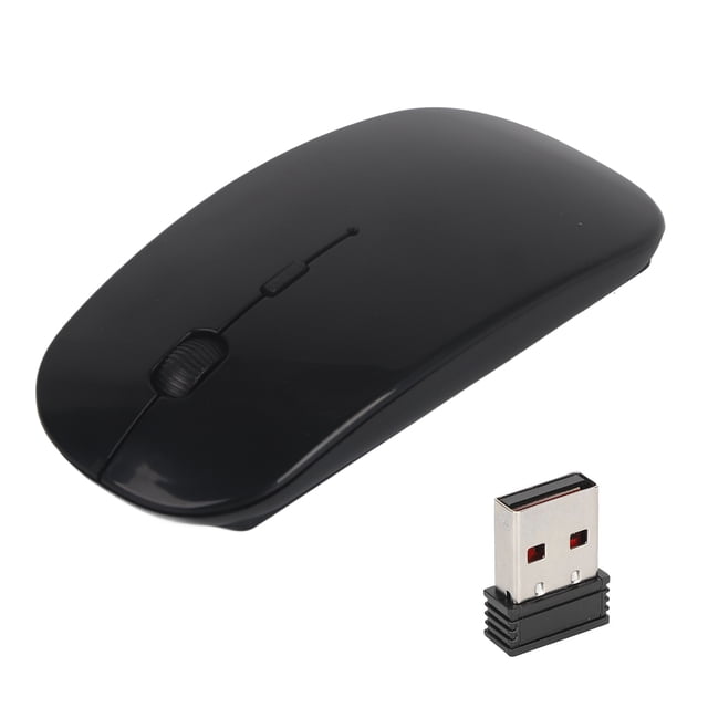 Wireless Mouse Smart Slim Mini Portable 2.4G Cordless Mouse with USB Receiver for Office Laptop Computer TabletBlack