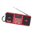 thumbnail image 4 of Radio portátil recargable, dispositivo de audio estéreo AM/FM, radio de mano ligera Rojo, 4 of 9