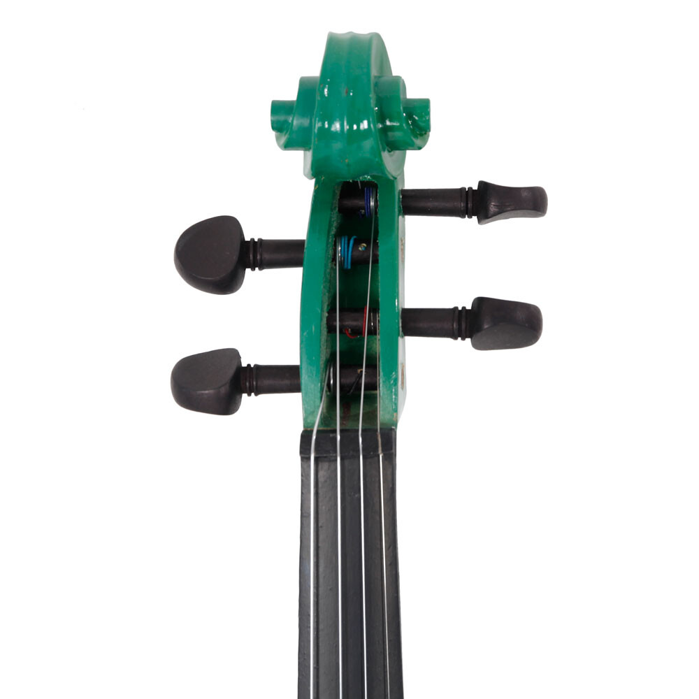 4/4 Acoustic Violin Set for Adults and Teens, Solidwood Fiddle with Case Bow and Rosin, Shoulder Rest, Green