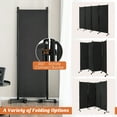 thumbnail image 6 of Costway 4-Panel Folding Room Divider 6FT Rolling Privacy Screen with Lockable Wheels Black, 6 of 9