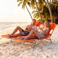 thumbnail image 3 of Costway Patio Tanning Chair,Folding Beach Lounge Chair with 5-Position Adjustable Backrest Orange, 3 of 10