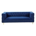 thumbnail image 4 of Better Home Products Luxe Upholstered Velvet Sofa with Gold Legs in Blue, 4 of 11