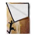 thumbnail image 2 of Adventure Soft Flannel Fleece Throw Blanket, Boy and a Cat Walking on a Rope in Front of the Full Moon Imagery Print, Cozy Plush for Indoor and Outdoor Use, 60" x 80", Multicolor, by Ambesonne, 2 of 5