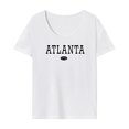 thumbnail image 1 of Camiseta de manga corta para mujer, transpirable, cuello redondo, camiseta básica para ir de compras XL, 1 of 7