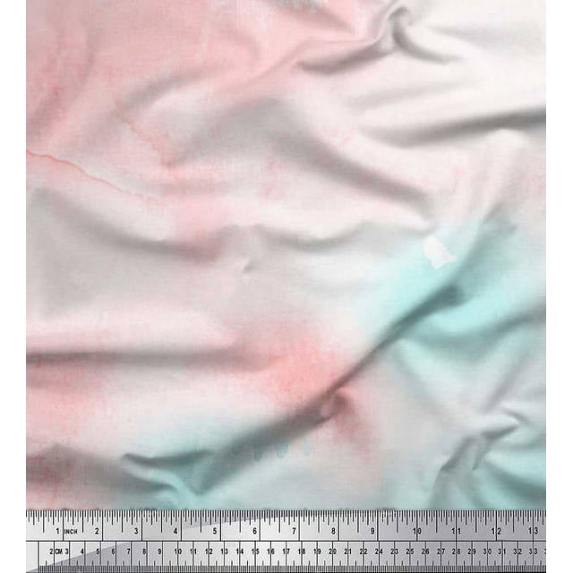 Soimoi Moss Georgette Fabric Ombre Tie-Dye Print Fabric by Yard 42 Inch Wide