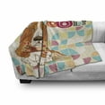 thumbnail image 3 of Stay Cool Soft Flannel Fleece Throw Blanket, Funny Basset Hound Dog with Tie Bow Hipster Colorful Background Print, Cozy Plush for Indoor and Outdoor Use, 50" x 70", Multicolor, by Ambesonne, 3 of 6