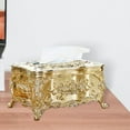 thumbnail image 3 of Caja de acrílico para pañuelos, organizador decorativo rectangular, soporte para pañuelos faciales, soporte de almacenamiento de papel para cocina, Pequeño-Dorado Baoblaze Cubierta de papel de seda, 3 of 7