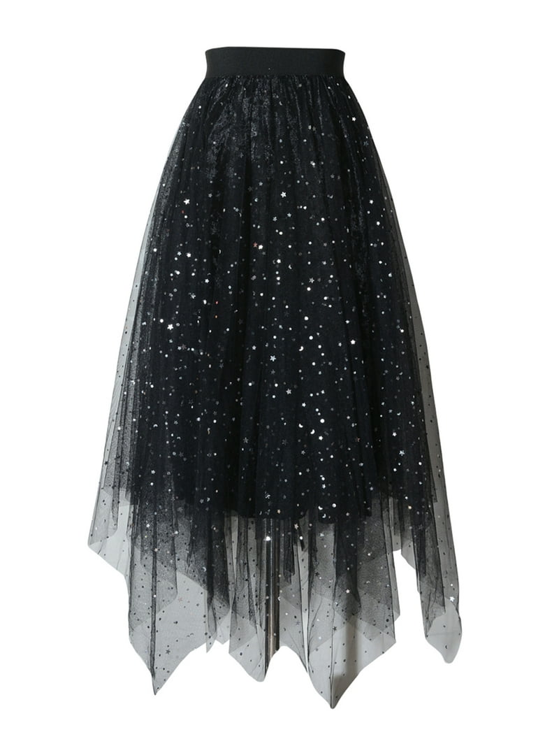 black dress poofy skirt Self-Portrait Pleated Twill Midi Skirt