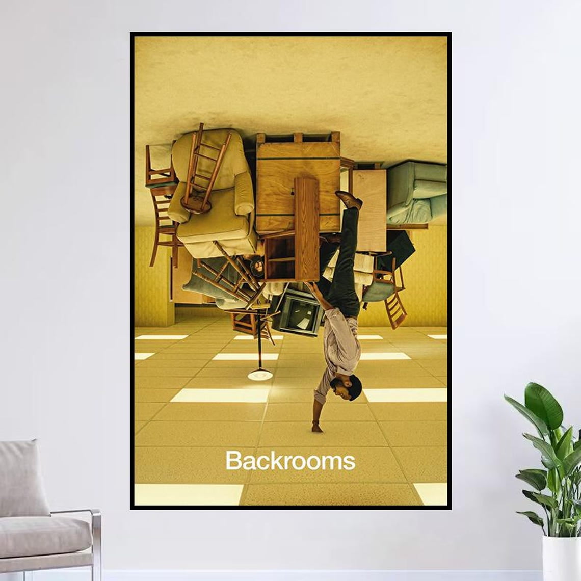 Backrooms (2026) Movie Poster, Horror Movie Wall Art Print Unframed Size 24''x36'' GooGate
