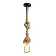 thumbnail image 1 of Mistaha Lixada 50cm AC110V E26/E27 Single Head Vintage Hemp Rope Hanging Pendant Ceiling Light Lamp, 1 of 8