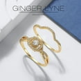 thumbnail image 3 of Bridal Set for Women Halo CZ Plated Gold Engagement Rings Ginger Lyne Collection, 3 of 7