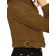 thumbnail image 5 of Chaqueta de moto recortada de ante sintético con cuello de solapa para mujer Inspire Chic L Khaki, 5 of 7