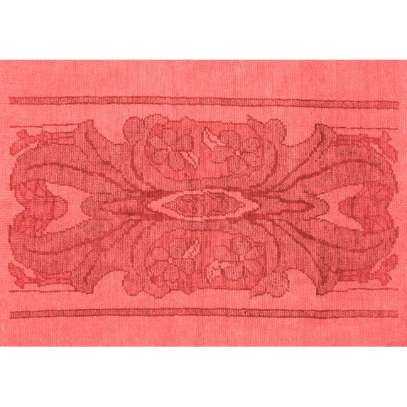 Ahgly Company Indoor Rectangle Abstract Red Modern Area Rugs, 2' x 5'