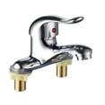 thumbnail image 1 of 1PC Faucet Bathroom Double Couplet Basin Faucet Countertop Mixer Tap Silver, 1 of 4
