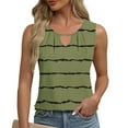thumbnail image 2 of ZQUUVOU Tank Top For Women Summer Casual Printed Sleeve V Neck Top (Olive Green,XL), 2 of 6