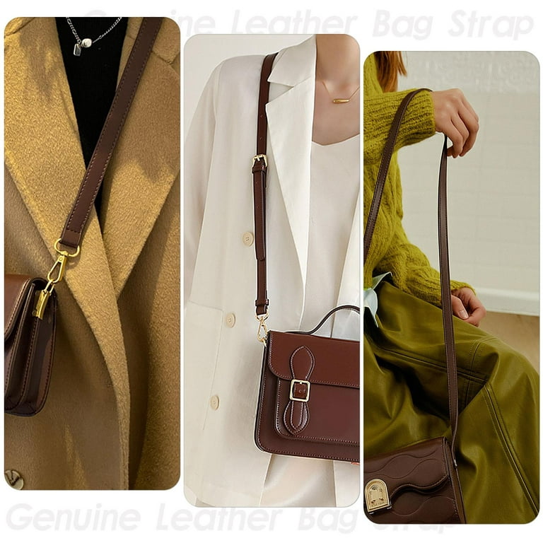 120cm Real Leather Bag Strap Purse Handbags, Bag Repair Making Accessories  - Black, 120cm