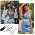 thumbnail image 3 of WHIPPY Women Leather Belt with Double Ring Buckle, Plus Size Waist Belt for Jeans Dresses, 3 of 8
