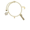thumbnail image 2 of Delight Jewelry Goldtone Mini October - Hot Pink Crystal Heart Goldtone Dream Big Charm Bracelet, 7.5+2" Extender, 2 of 4