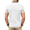 thumbnail image 6 of Zimjoy Men's Polo Shirt Short Sleeve Waffle Knit Casual Golf Polo Plaid Collar Stylish Button Down Business Casual Shirt for Men White L, 6 of 8