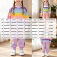 thumbnail image 3 of xaweyi Girls Rainbow Stripe Sweatshirt Outfit 2‑Piece Long Sleeve Top & Jogger Pants Casual Fall Clothing Set Size 9-10 Years, 3 of 8
