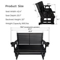 thumbnail image 2 of Innovaze Wooden Patio Glider with Cup Holder, High Roll Back and Deep Contoured Seat, Heavy Duty 800 LBS, (2-Seater, Black), 2 of 6