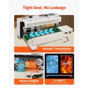 VEVOR Continuous Bag Band Sealing Machine, 0.24-0.47 in/6-12 mm Seal Width, Horizontal Band Sealer Machine with Digital Temperature Control, Bag Sealer for 0.02-0.8 mm Plastic Bags with Count Functio