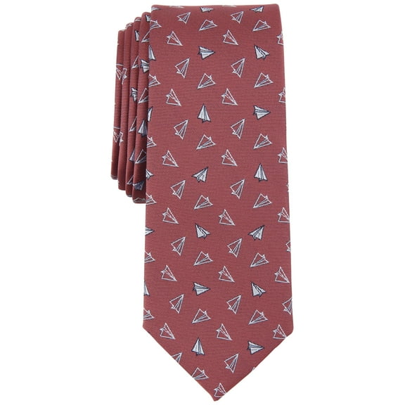 Bar Iii Men's Paper Planes Graphic Tie Red Necktie