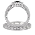 thumbnail image 3 of 2 Carat Black Diamond Antique Bridal set on 10k White Gold, 3 of 3