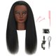 thumbnail image 1 of Evatec Cabeza de Maniquí de Cabello Humano 100% Real con Soporte de Abrazadera de Mesa para Práctica de Peluquería Maniquí de Peinado Maniquí de Cosmetología Muñeca Cabeza de Entrenamiento Rizado Cort, 1 of 1