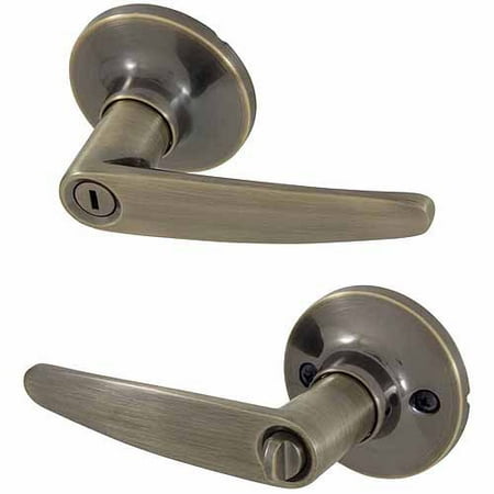Honeywell Straight Lever Privacy Door Lock Antique Brass