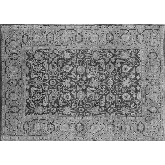 Ahgly Company Indoor Rectangle Oriental Gray Industrial Area Rugs, 2' x 5'