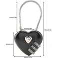 thumbnail image 5 of Couple Padlock, Heart Shaped 3 Digit Combination Security Padlock (black), 5 of 5