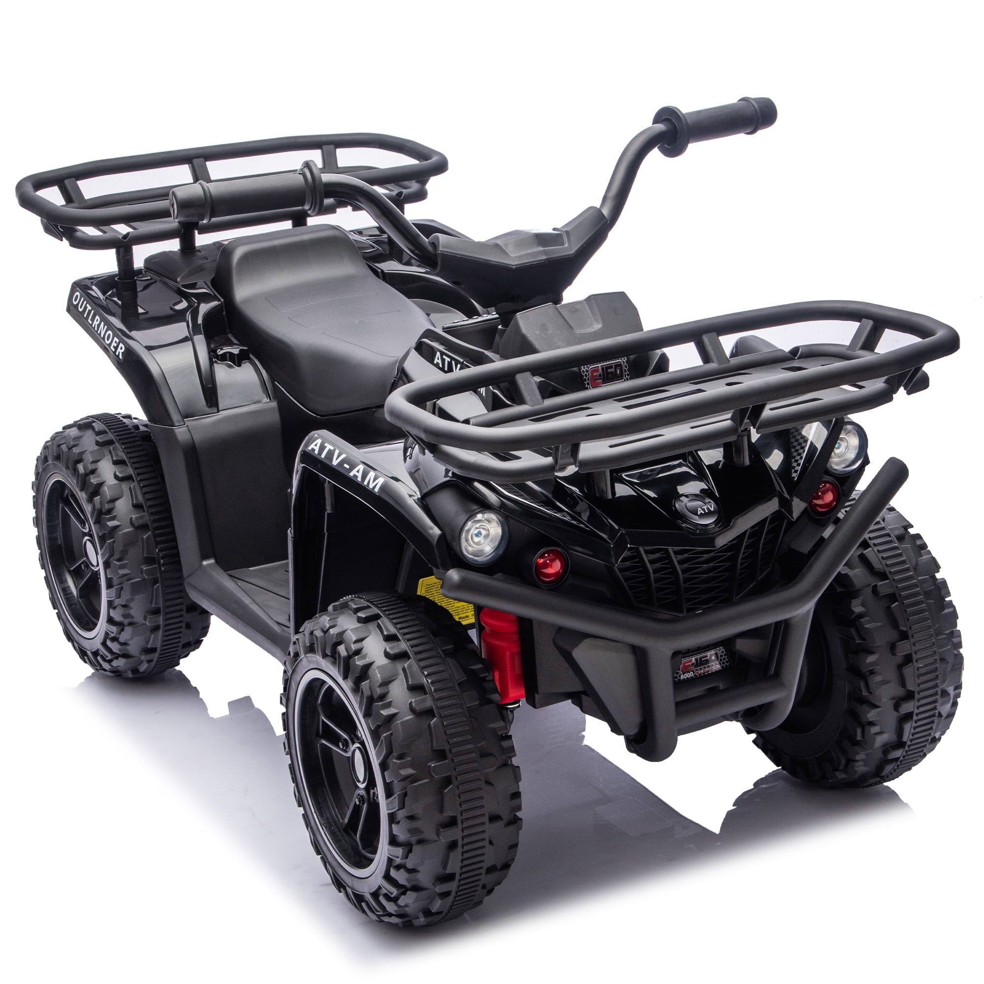 iYofe 24V Big Kids Ride on ATV Quad, Electric 4 Wheeler for Kids 3-6 with Battery Display, Anti-Slip Tires, LED Headlights, Bluetooth, MP3, Storage Racks, Gifts for Birthday & Christmas, Black