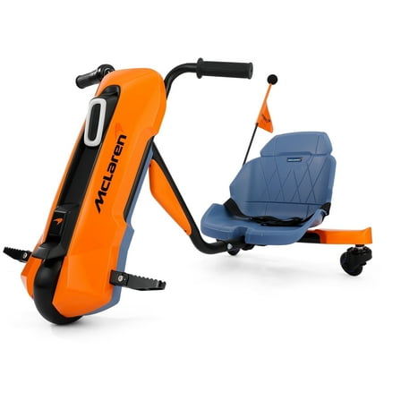 McLaren Licensed 24V Ride on Toys,Drift Kart for Kids, 6.5 MPH Max,360° Spin Electric Go Kart for Kids, 3 Adjustable Seat, Music, Bluetooth,Orange
