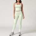 thumbnail image 2 of LIUJUNSHOP Womens Workout Sets Two Piece Cross Back Tank Top Matching High Waist Leggings Sets Gym Outfits Work Out Clothes Light Green XL, 2 of 9