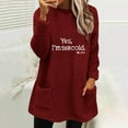 thumbnail image 1 of DPTALR Blouse à Manches Longues pour Femmes, Col Rond, Ample, Imprimé, avec Poche, Chaude, Hiver, 1 of 4